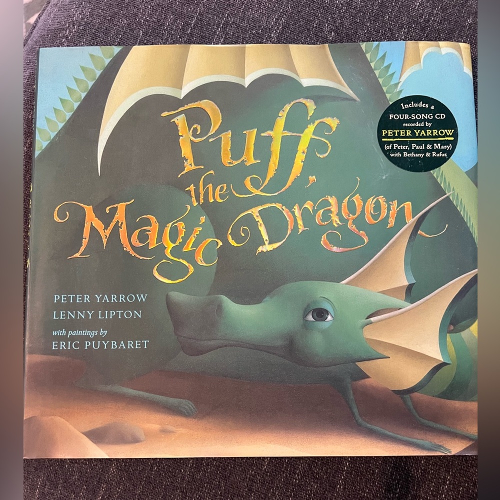 Puff The Magic Dragon Hardcover book and CD. Signed by the late Peter Yarrow.